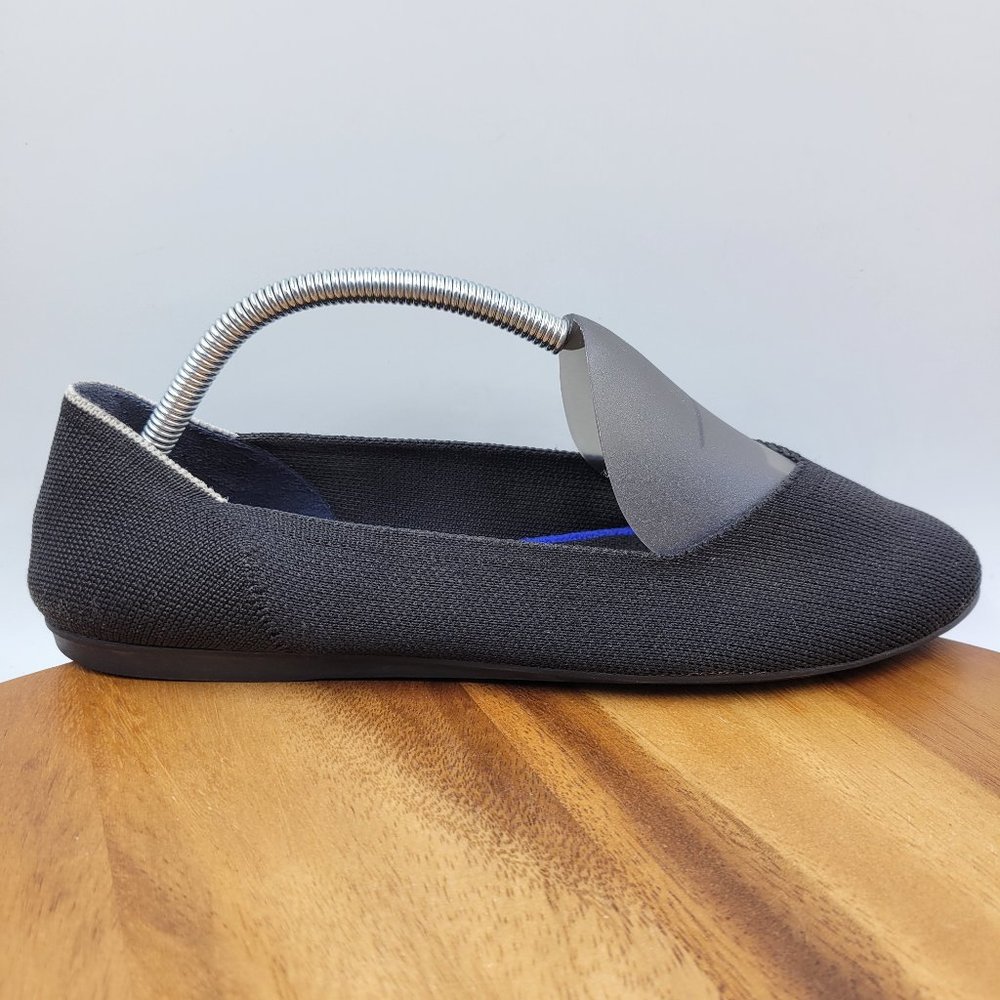 Rothy's The Flat Shoes Women's 10.5 Black Knit Washable Slip On Round Loafers